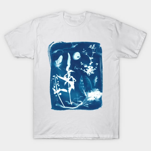 Cyanotype blueprint beach finds collage T-Shirt by kittyvdheuvel